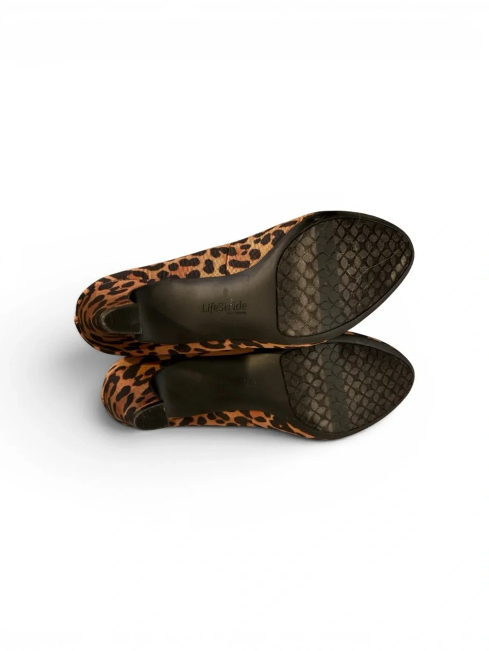 Life Stride Leopard Print Mid Heel Pumps - Brown & Black - Picture 8 of 9